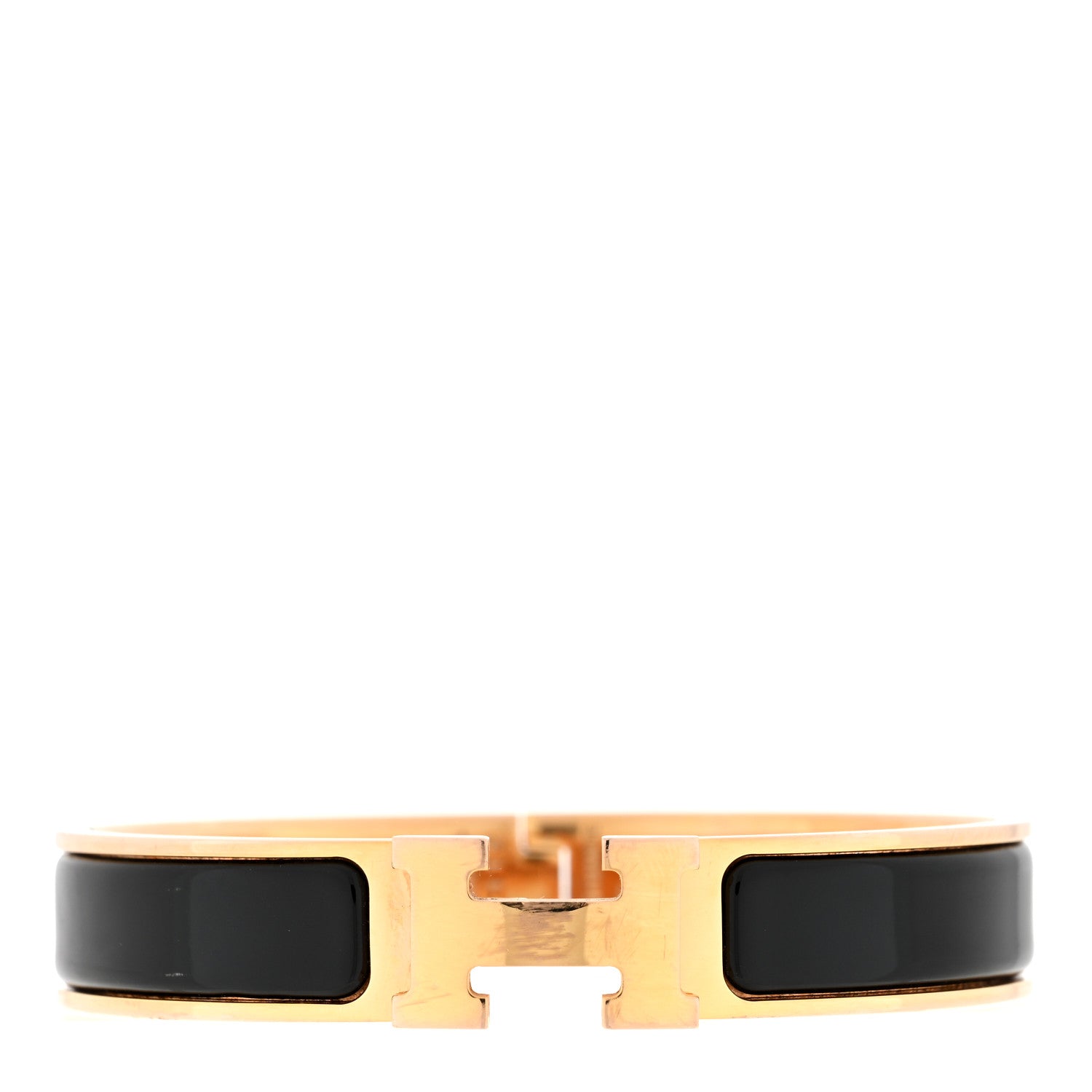 Hermes Enamel Narrow Clic Clac H Bracelet GM Black 1 of 3