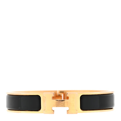 Hermes Enamel Narrow Clic Clac H Bracelet GM Black 1 of 3