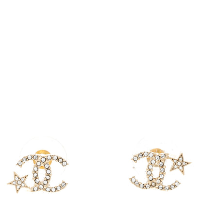 Chanel Crystal CC Starfall Earrings Gold 1 of 5