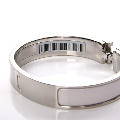 Hermes Enamel Narrow Clic Clac H Bracelet GM White 5 of 8