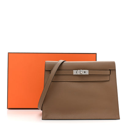 Hermes Evercolor Verso Kelly Danse II Belt Beige De Weimar Bleu du Nord 9 of 9