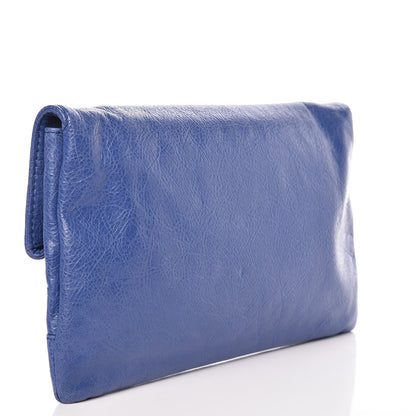 Balenciaga Agneau Giant 12 Silver Hardware Envelope Clutch Bleuette 3 of 12