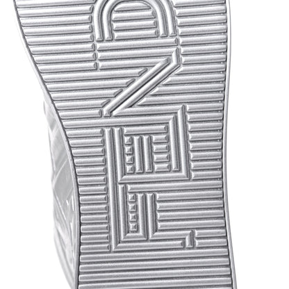 Fendi X NICKI MINAJ Metallic Nappa Macro FF Embossed Prints On High Top Sneakers 39 Silver 8 of 11