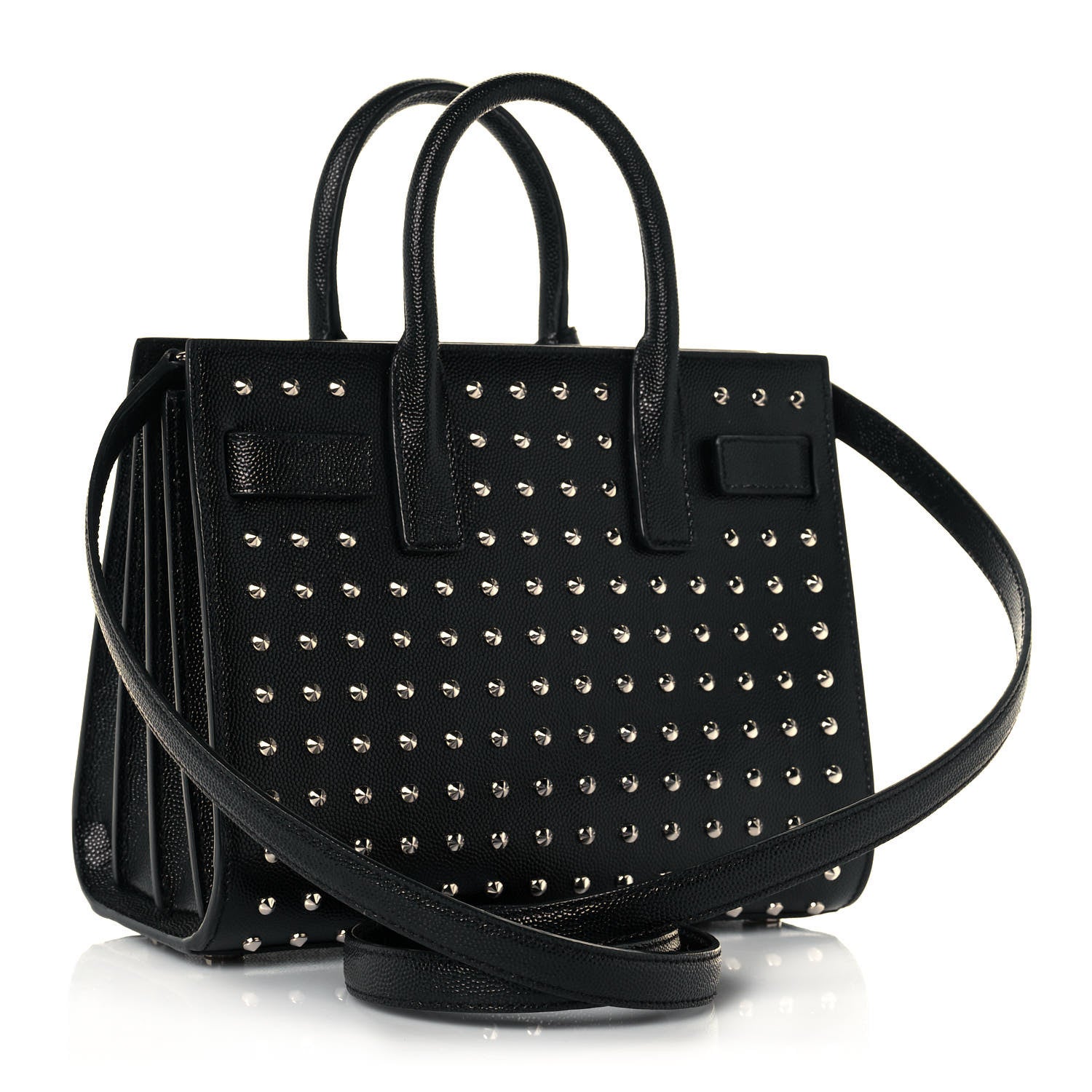 Saint Laurent Grain De Poudre Studded Nano Sac De Jour Black 2 of 10