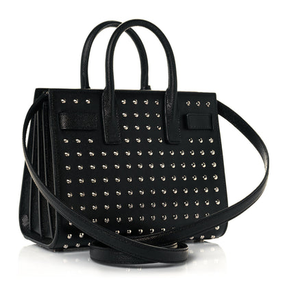 Saint Laurent Grain De Poudre Studded Nano Sac De Jour Black 2 of 10