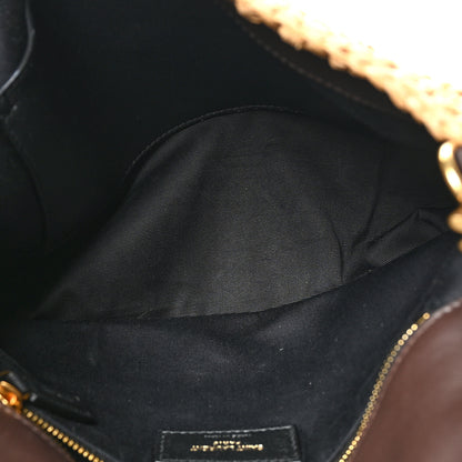 Saint Laurent Raffia Calfskin Monogram Medium Niki Chain Satchel Natural 5 of 11
