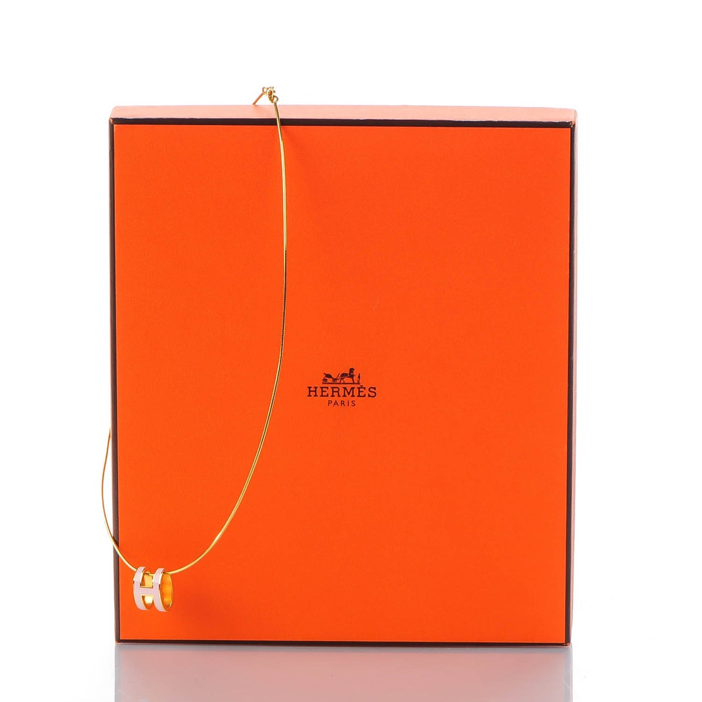 Lacquered Rose Gold Pop H Pendant Necklace Rose Dragee