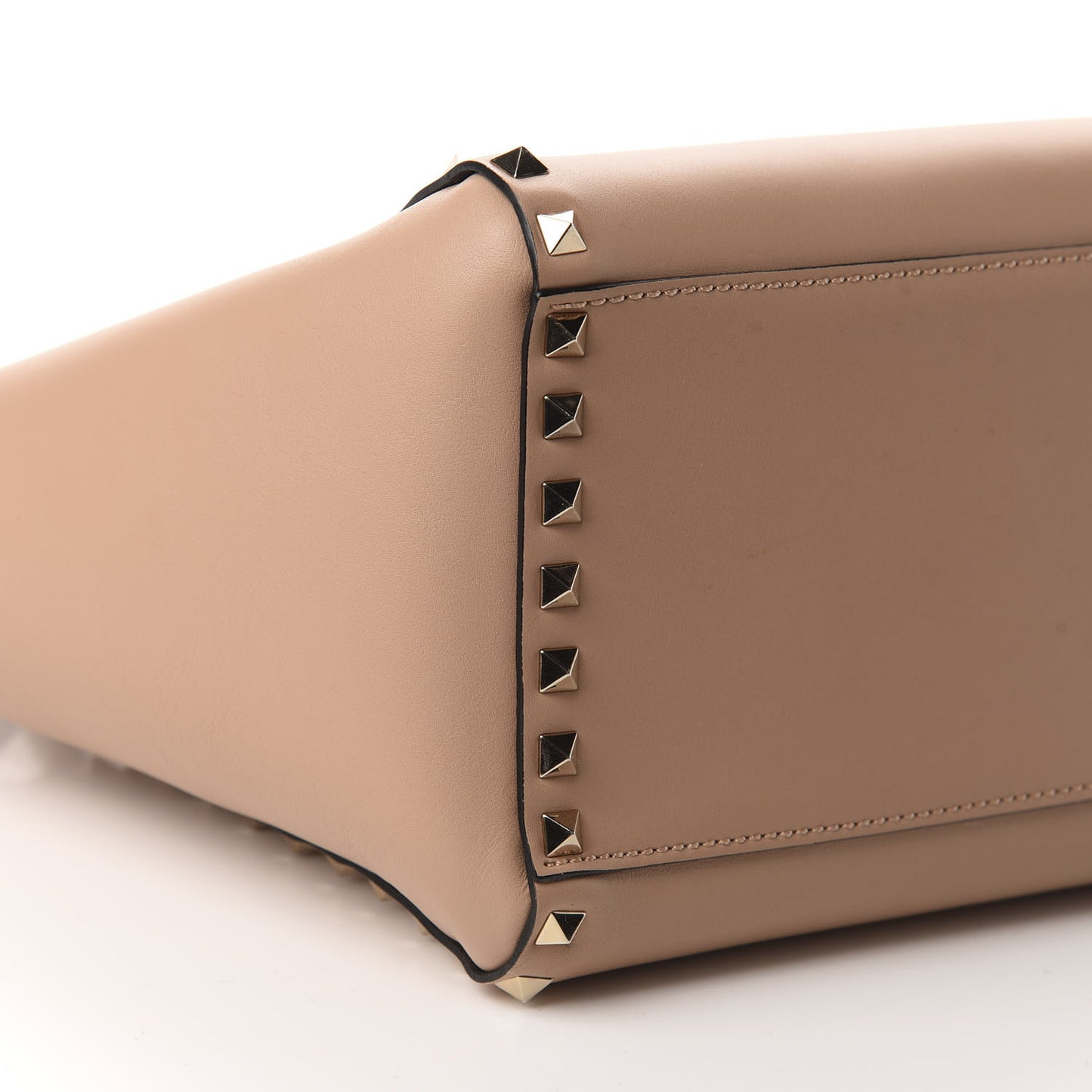Vitello Small Rockstud Double Handle Tote Skin Sorbet