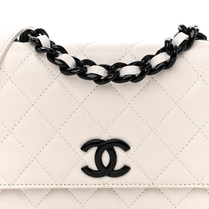 Chanel Caviar Quilted My Everything Wallet On Chain WOC White 9 of 11
