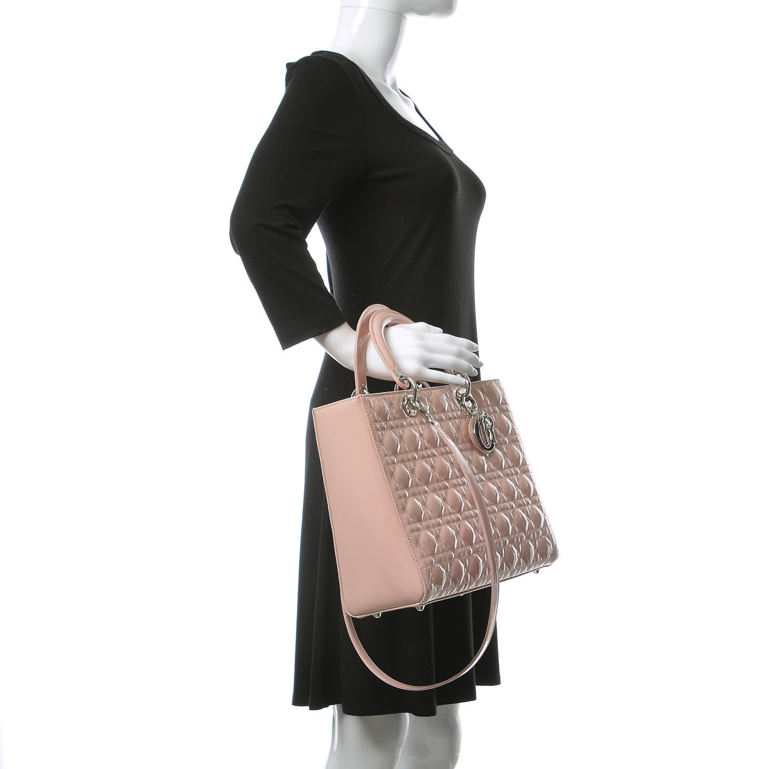 Christian Dior Patent Cannage Large Lady Dior Light Pink 3 of 10