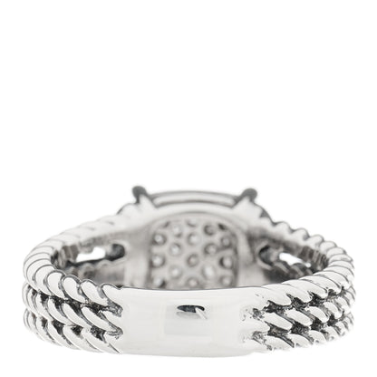 David Yurman Sterling Silver Diamond 10mm Petite Wheaton Ring 54 7 4 of 5