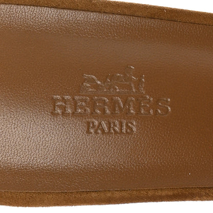 Hermes Suede Goatskin Helia 60 Sandals 41 Brun Fume 7 of 11