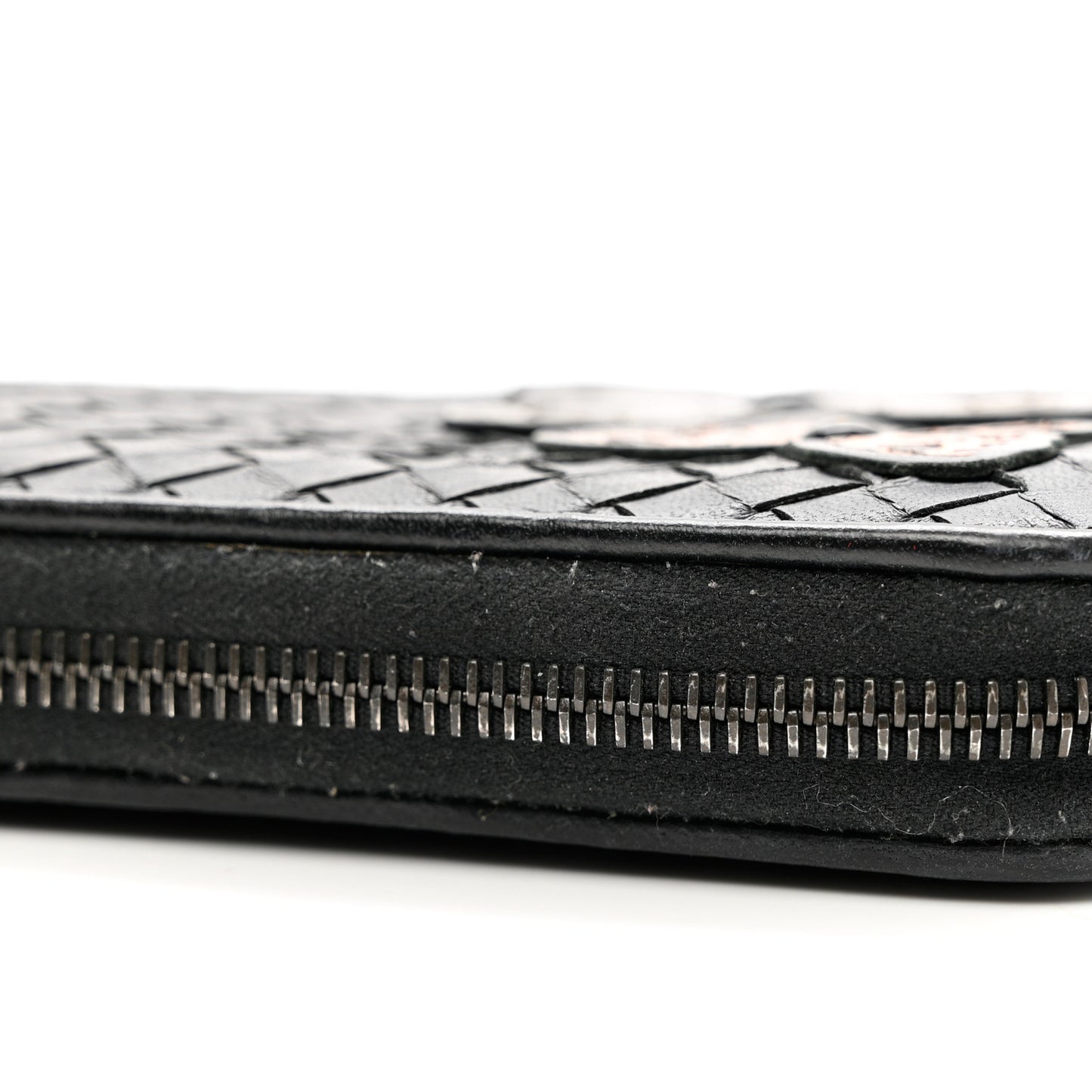 Nappa Intrecciato Ayers Zip Around Butterfly Wallet Black