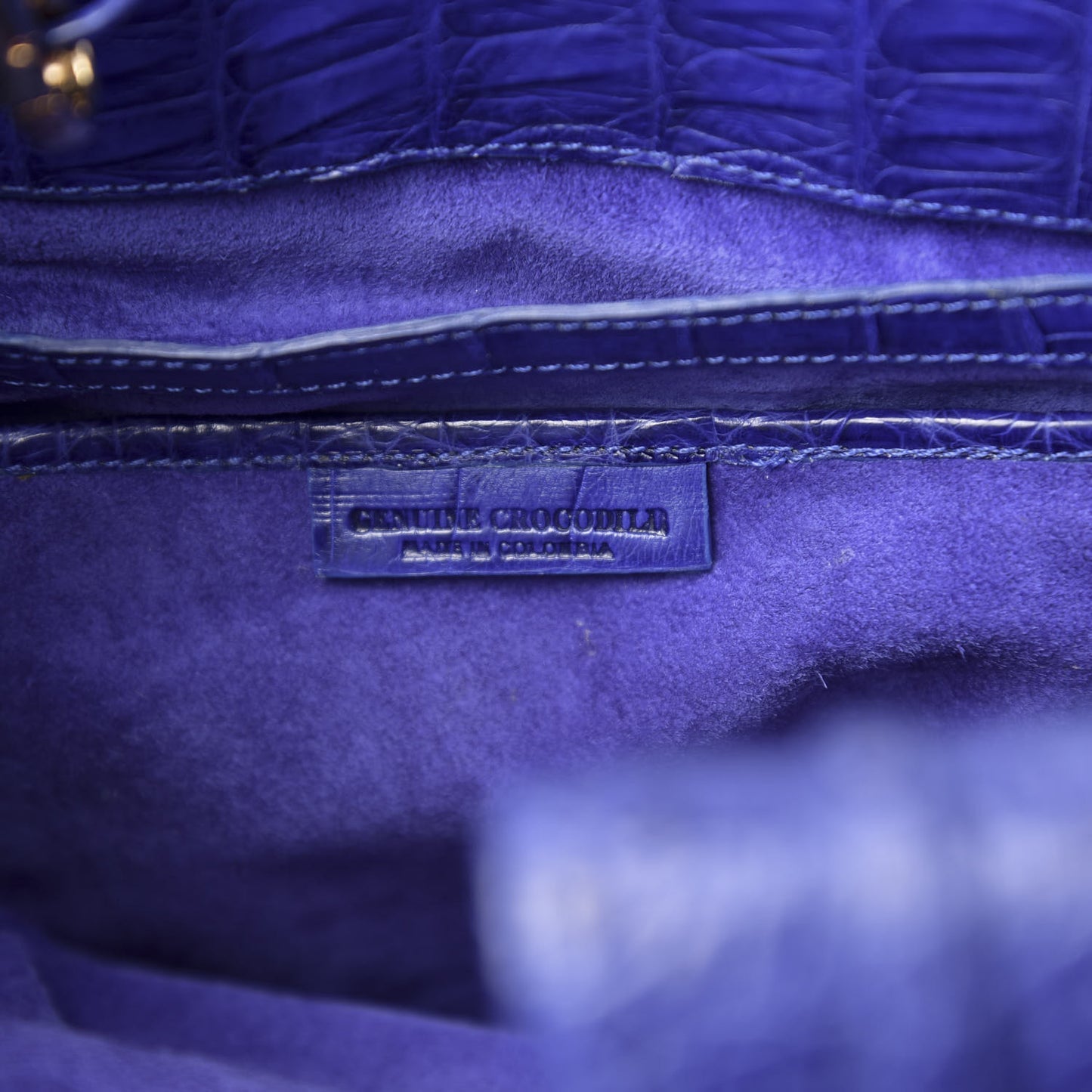 Crocodile Cristina Satchel Electric Blue