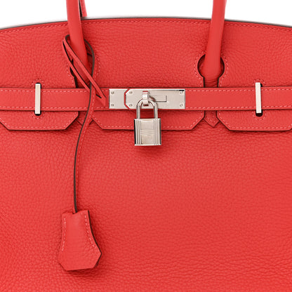 Hermes Taurillon Clemence Birkin 30 Rouge Pivoine 8 of 11