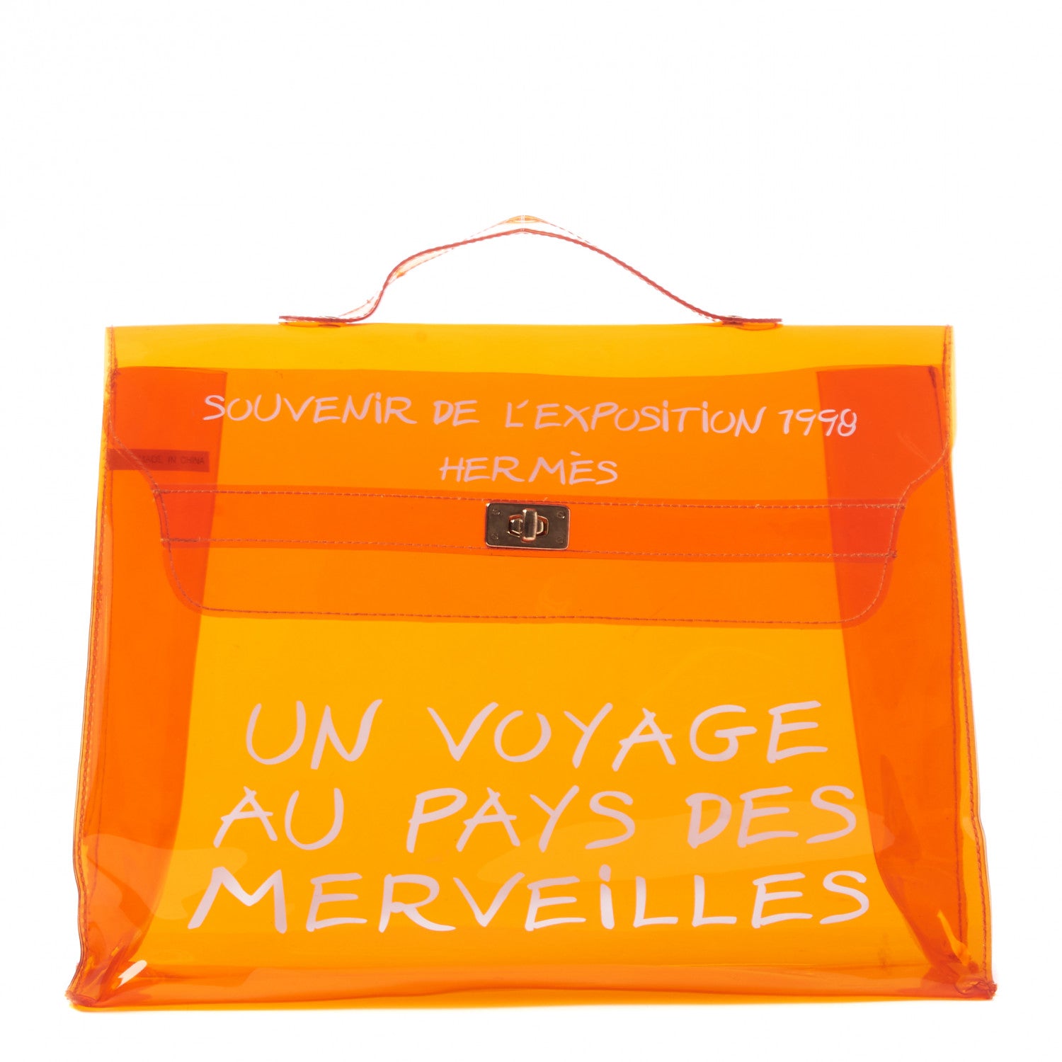 Hermes Vinyl Souvenir De L'Exposition Kelly Orange 1 of 7