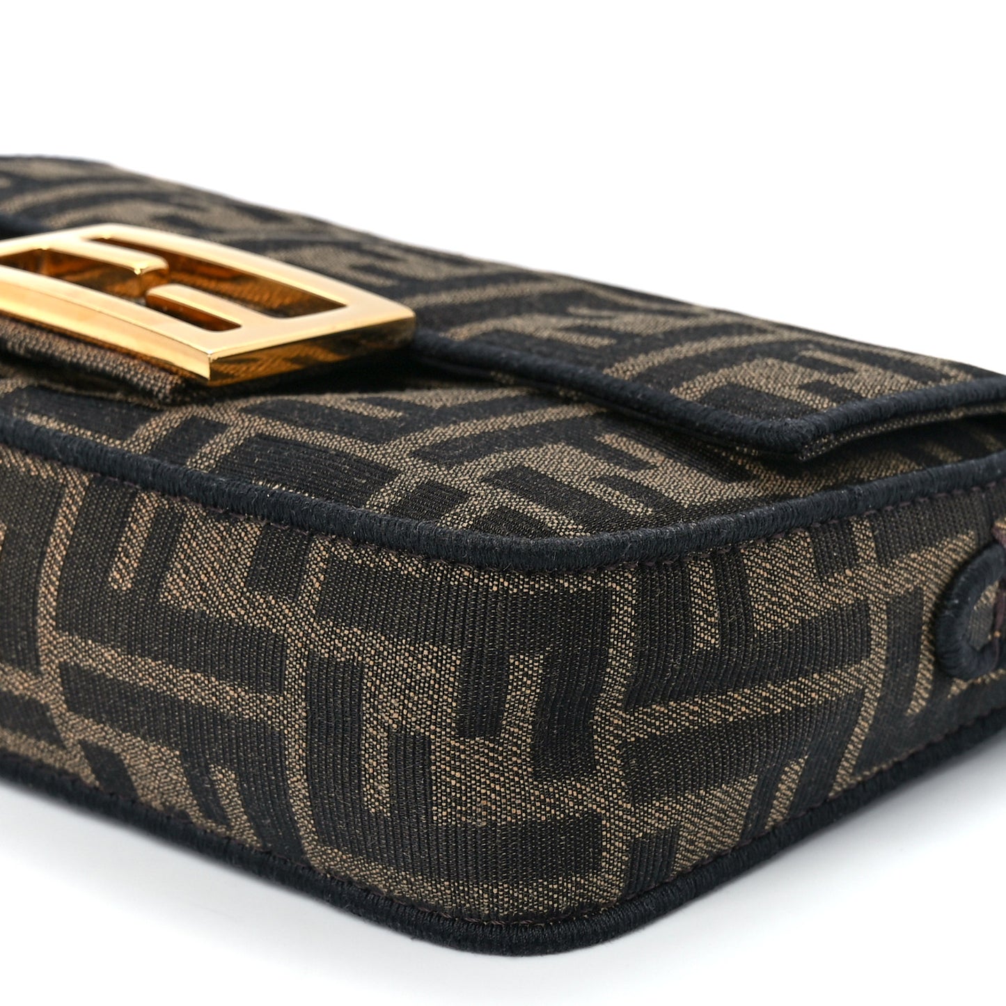 Fabric Jacquard FF 1974 Mini Baguette Tobacco Moro Black