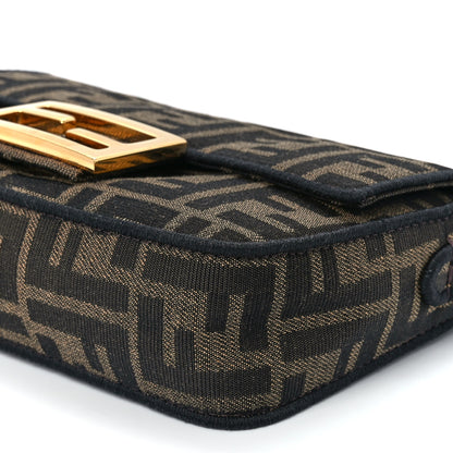 Fendi Fabric Jacquard FF 1974 Mini Baguette Tobacco Moro Black 11 of 12