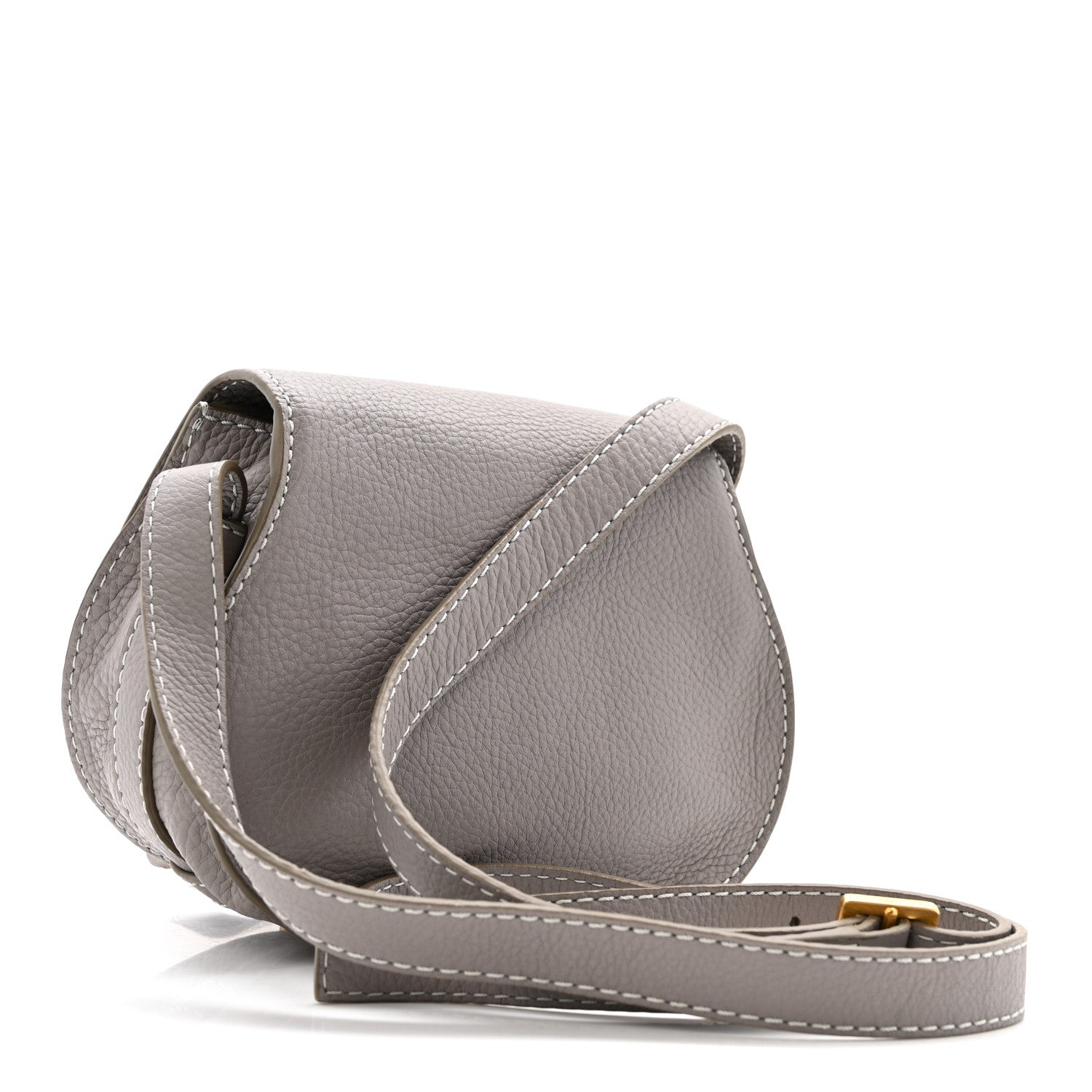 Chloe Calfskin Mini Marcie Round Crossbody Bag Cashmere Grey 3 of 13