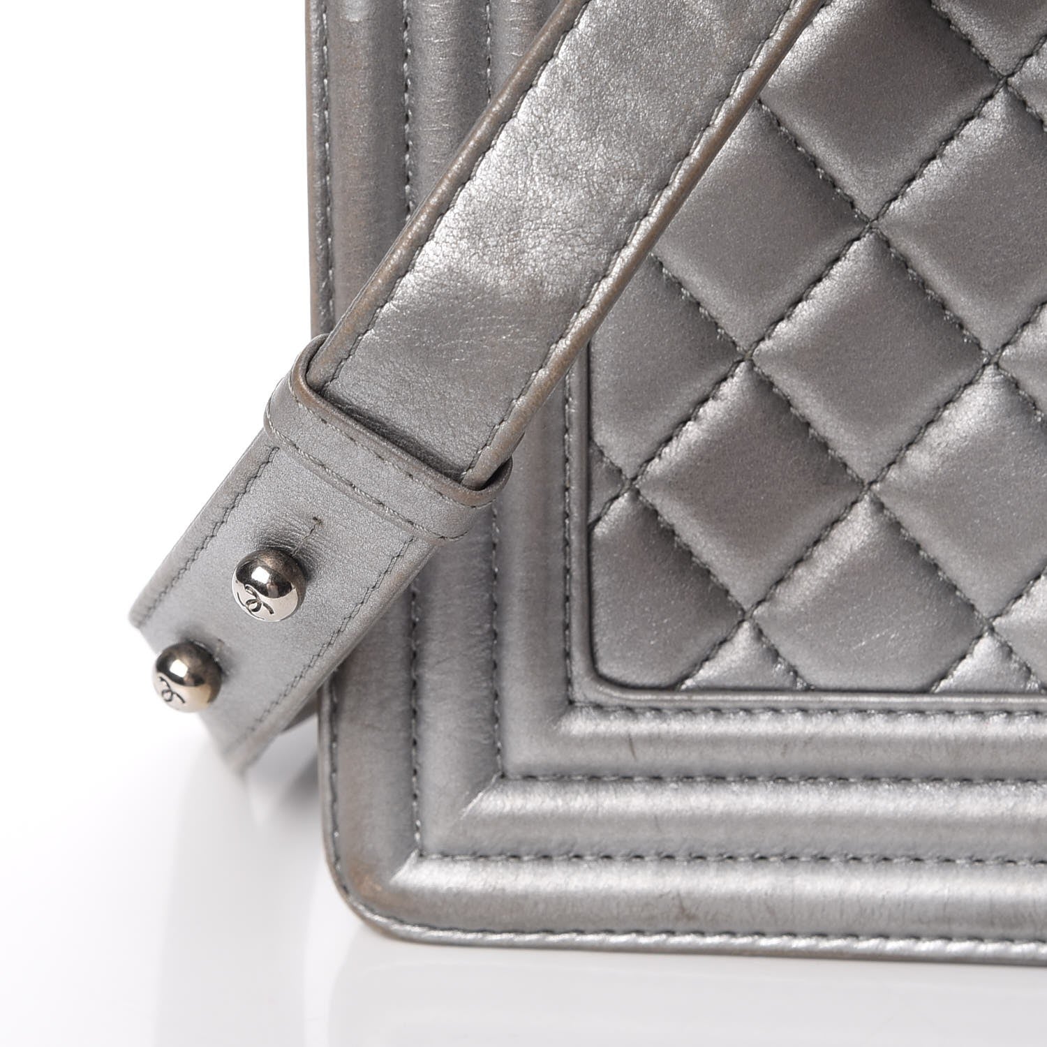 Chanel Metallic Calfskin Quilted Medium Boy Flap Silver 8 of 24