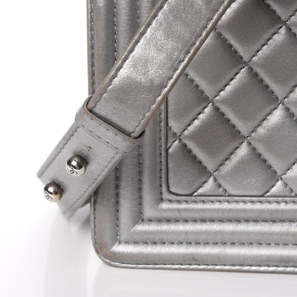 Chanel Metallic Calfskin Quilted Medium Boy Flap Silver 8 of 24