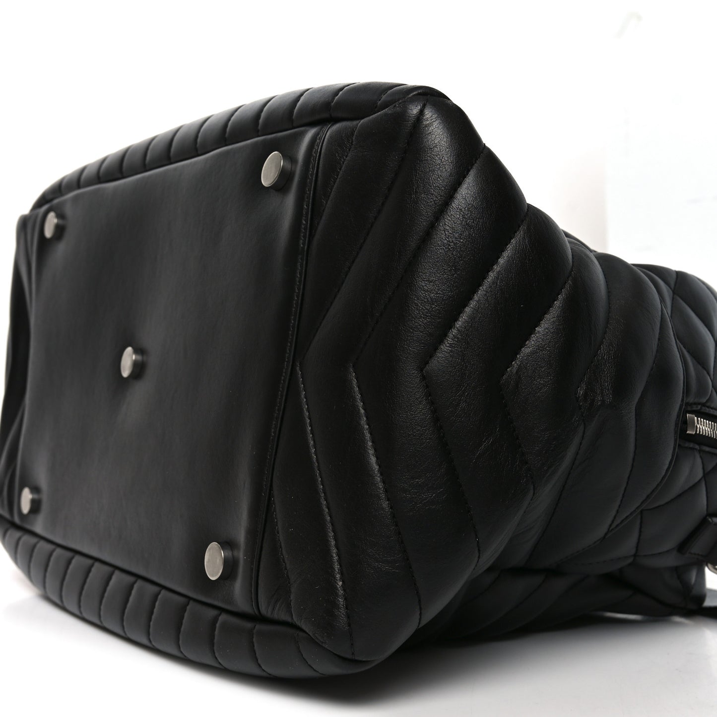 Lambskin Mixed Matelasse Joan Bowling Bag Black