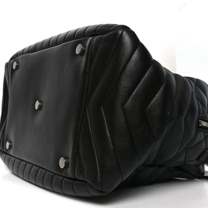 Saint Laurent Lambskin Mixed Matelasse Joan Bowling Bag Black 10 of 11