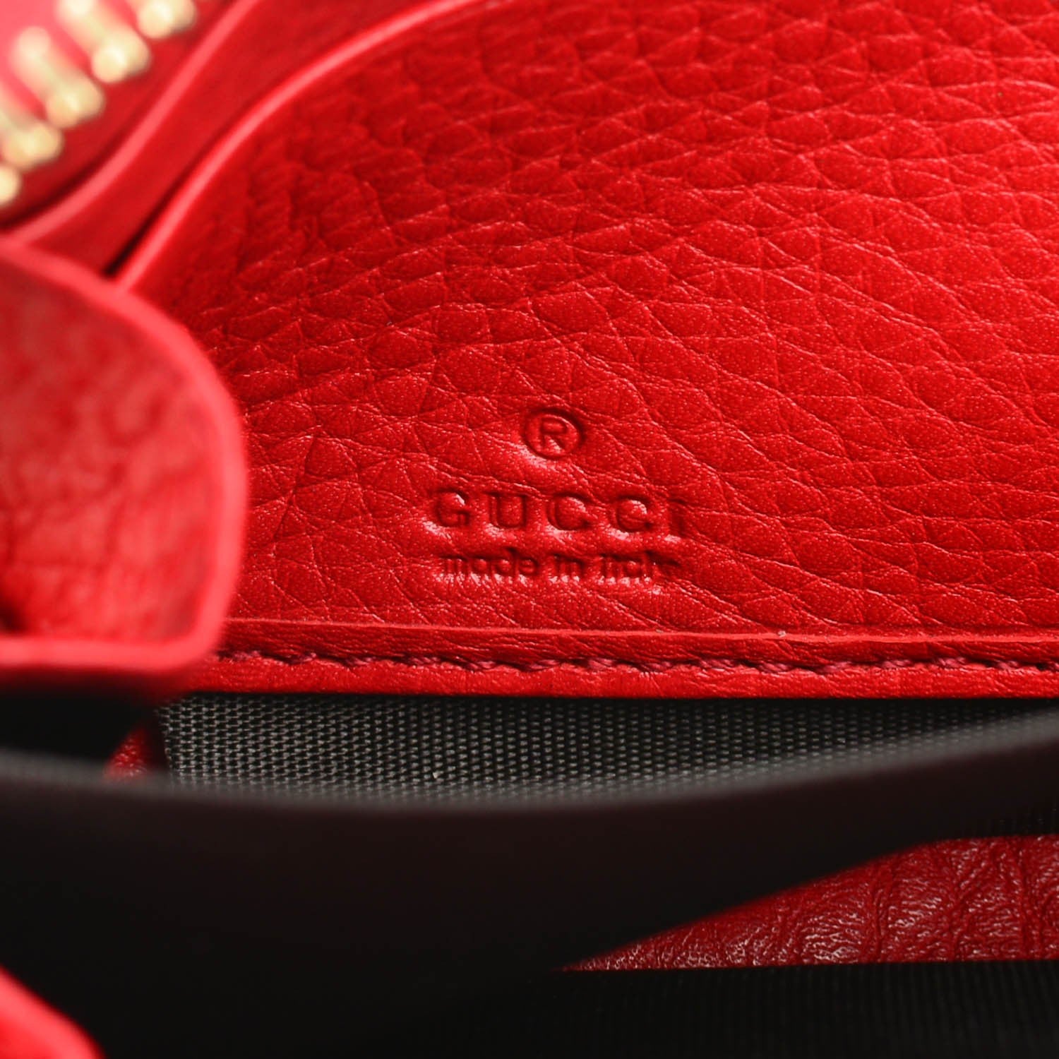 Gucci Pebbled Calfskin Soho Zip Around Wallet Red 6 of 7