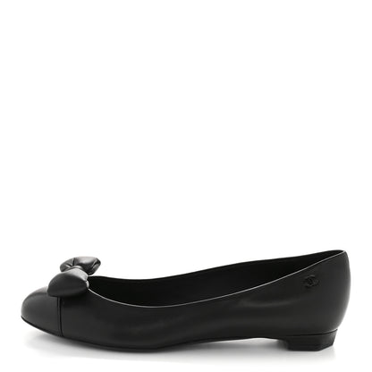 Chanel Lambskin CC Cap Toe Bow Ballerina Flats 39.5 Black 2 of 20