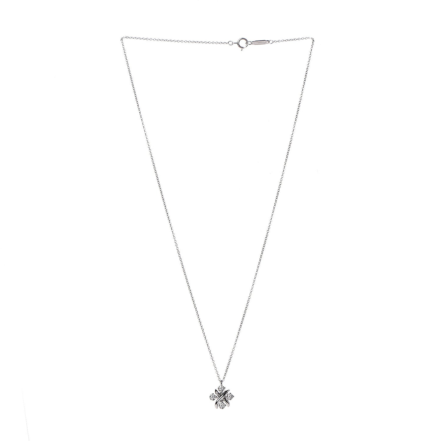 Platinum Diamond Schlumberger Lynn Pendant Necklace