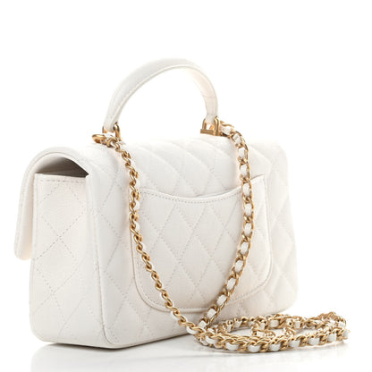 Chanel Caviar Quilted Mini Top Handle Rectangular Flap White 3 of 10