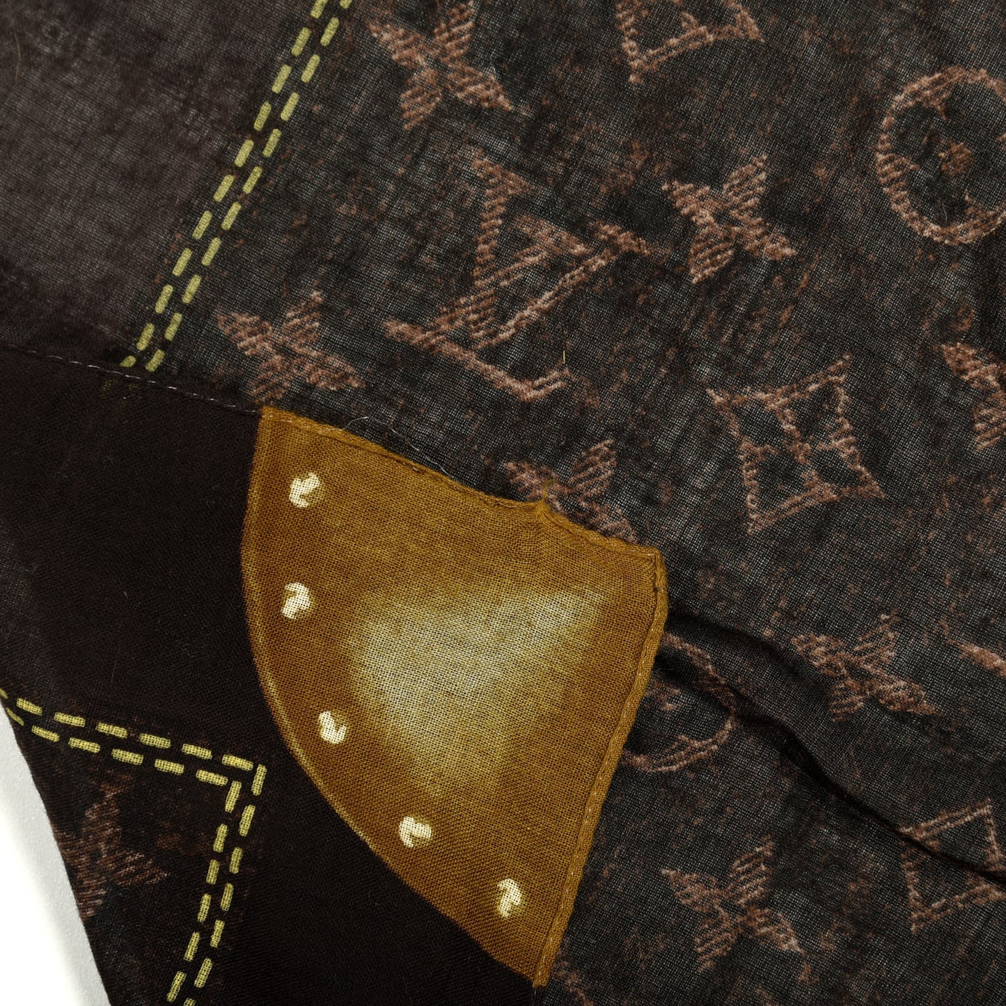 Cotton Denim Monogram Scarf Ebene
