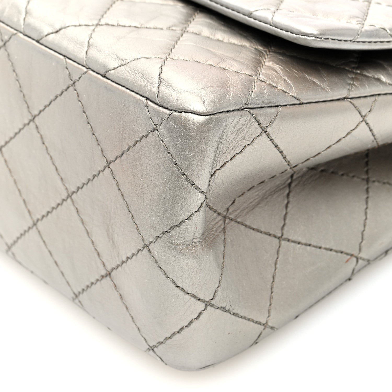 Chanel Metallic Aged Calfskin Quilted 2.55 Reissue 226 Flap Silver 10 of 10