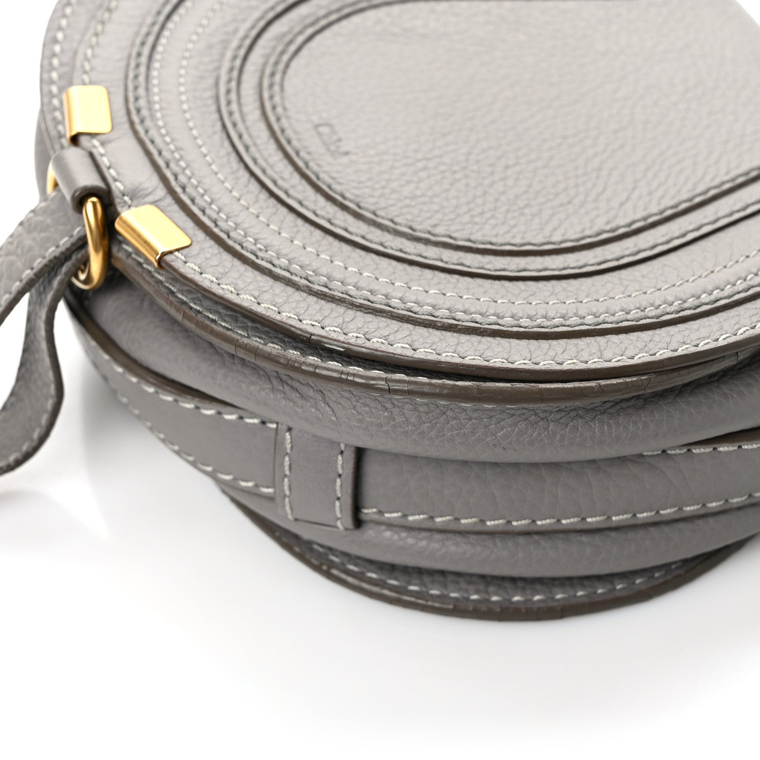 Chloe Calfskin Mini Marcie Round Crossbody Bag Cashmere Grey 13 of 16