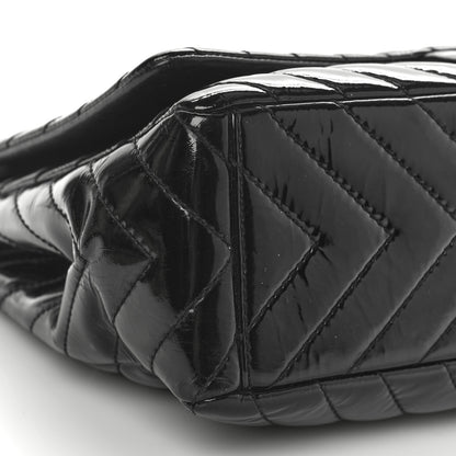 Chanel Patent Chevron Quilted Maxi Single Flap Black 8 of 13