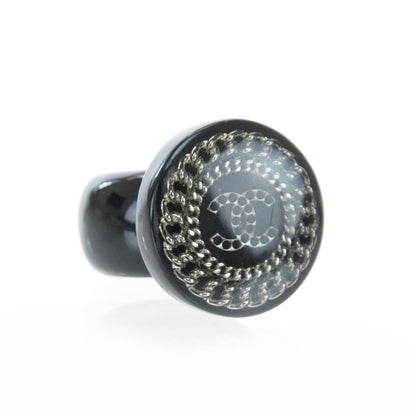 Chanel Resin Chain CC Ring 6 Black 1 of 5