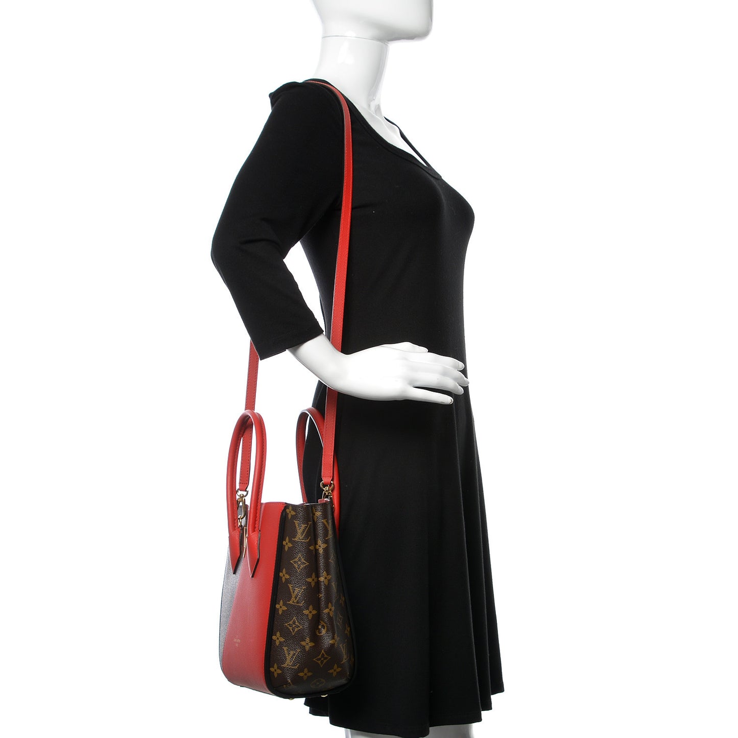 Calfskin Monogram Kimono Tote PM Cherry