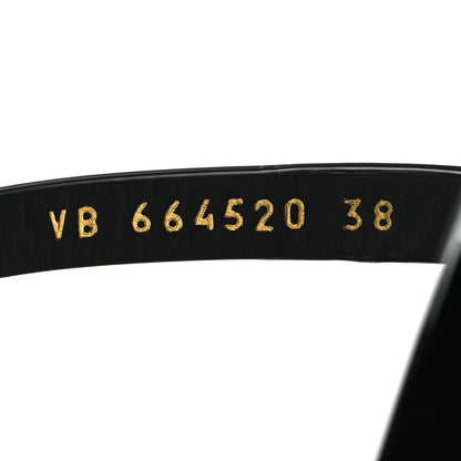 Saint Laurent Patent Calfskin Cassandra Monogram Sandals 38 Black 6 of 9