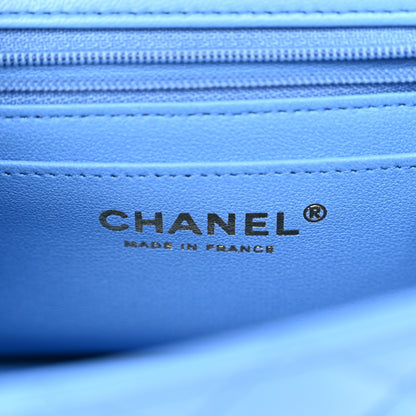 Chanel Lambskin Quilted Mini Top Handle Rectangular Flap Blue 6 of 10