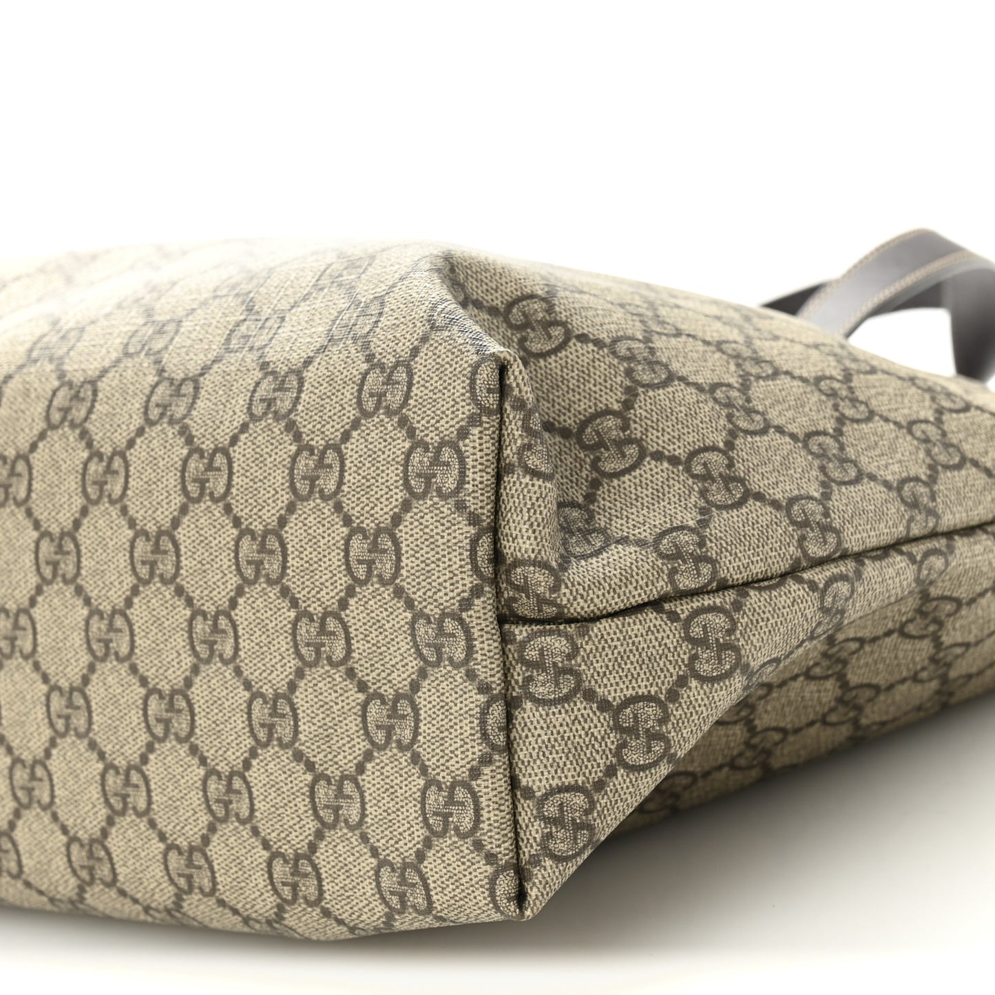 GG Supreme Monogram Medium Zippered Shopping Tote Dark Brown