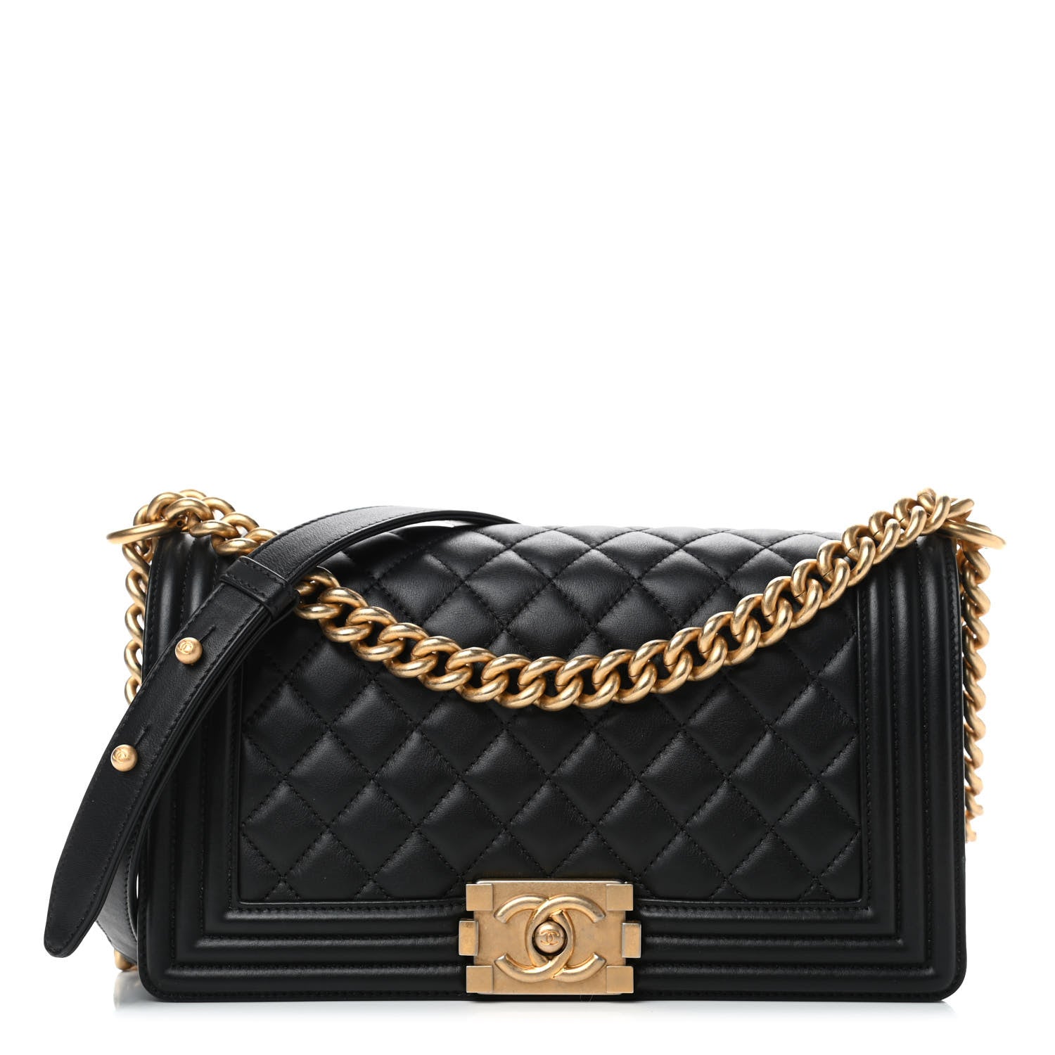 Chanel Calfskin Quilted Medium Boy Flap Black 1 of 6