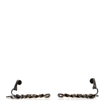 Saint Laurent Metal Cascade Chain Ear Climber Earrings Silver 3 of 4