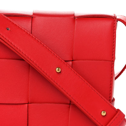 Bottega Veneta Lambskin Maxi Intrecciato Cassette Crossbody Bag Bright Red 8 of 10
