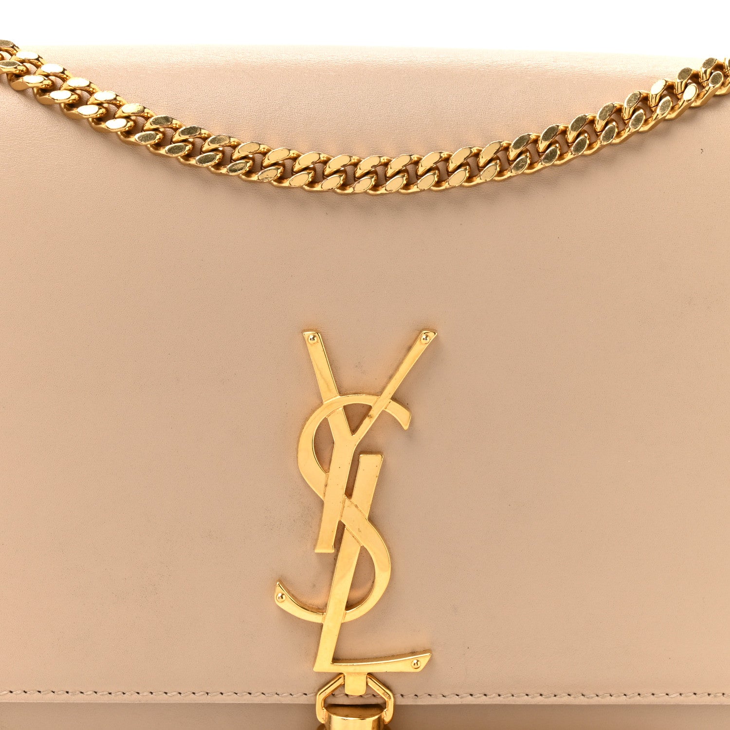 Saint Laurent Smooth Calfskin Medium Classic Monogram Kate Tassel Satchel Nude Powder 8 of 16