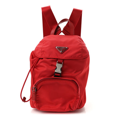 Prada Tessuto Nylon Vela Saffiano Mini Single Snap Buckle Backpack Rosso 1 of 10