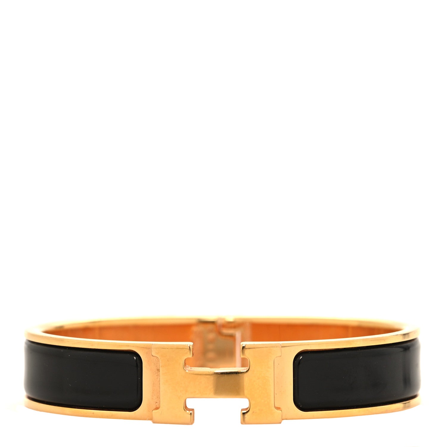 Hermes Enamel Narrow Clic Clac H Bracelet PM Black 1 of 5