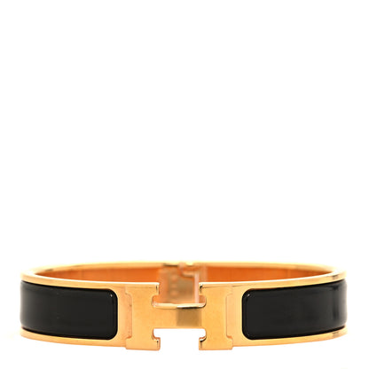 Hermes Enamel Narrow Clic Clac H Bracelet PM Black 1 of 5