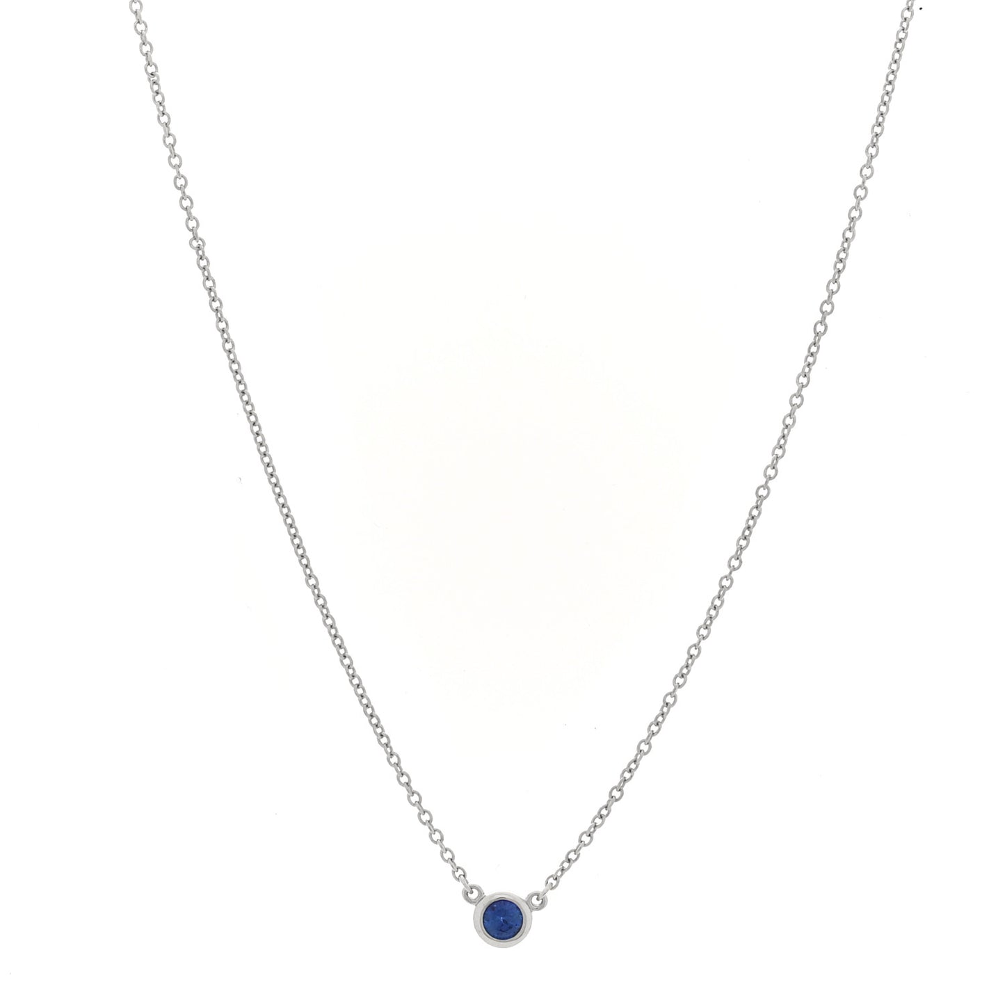 Platinum Blue Sapphire .11ct Elsa Peretti Color by the Yard Necklace