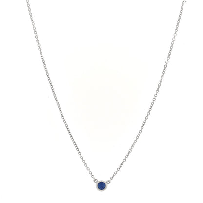 Tiffany Platinum Blue Sapphire .11ct Elsa Peretti Color by the Yard Necklace 1 of 5