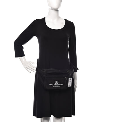 Balenciaga Nylon Crest Logo Embroidered Explorer Beltpack Black 3 of 11